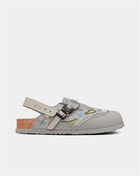 dior birkenstock floral|dior birkenstock grey.